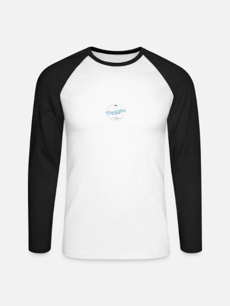 Chocolatine - T-shirt baseball manches longues Homme - blanc/noir
