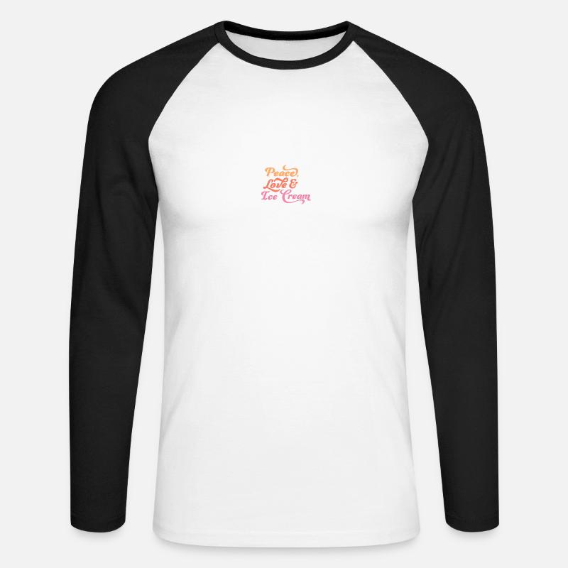 Eis - Unisex Baseballshirt langarm - Weiß/Schwarz