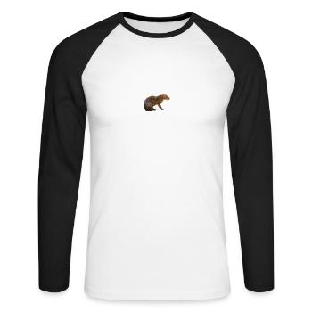 Agouti 4 - Unisex Baseballshirt langarm - Weiß/Schwarz - Vorne - Nik (191cm)