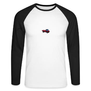 Unimog - Unisex Baseballshirt langarm - Weiß/Schwarz - Vorne - Nik (191cm)