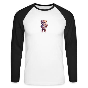 Galaktischer Eisaffe - Unisex Baseballshirt langarm - Weiß/Schwarz - Vorne - Nik (191cm)