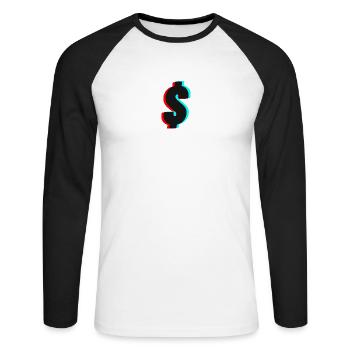 Dollar - T-shirt baseball manches longues Homme - blanc/noir - Devant - Nik (191cm)