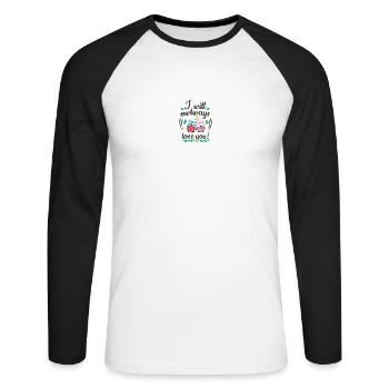 i will owlways love you owls - Unisex Long Sleeve Baseball T-Shirt - white/black - Front - Nik (191cm)
