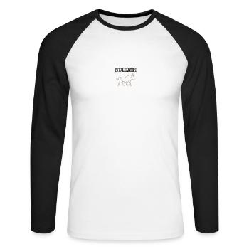 Bull Symbol - Unisex Baseballshirt langarm - Weiß/Schwarz - Vorne - Nik (191cm)