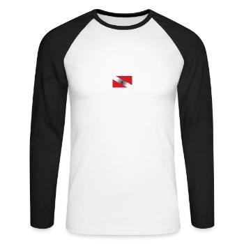 Flagg de plongée - T-shirt baseball manches longues Homme - blanc/noir - Devant - Nik (191cm)