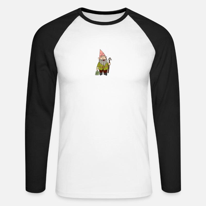 kabouter - Unisex Baseballshirt langarm - Weiß/Schwarz