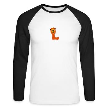 lion letter l animals - Unisex Long Sleeve Baseball T-Shirt - white/black - Front - Nik (191cm)