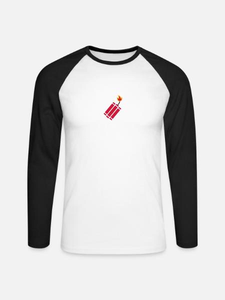 Bombe dynamite - T-shirt baseball manches longues Homme - blanc/noir