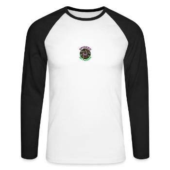 Spinnen / Vogelspinne / Spider / Tarantula - Unisex Baseballshirt langarm - Weiß/Schwarz - Vorne - Nik (191cm)