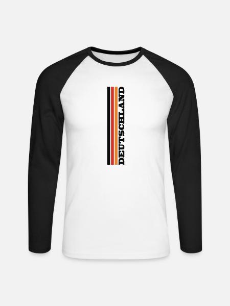 Deutschland - Unisex Baseballshirt langarm - Weiß/Schwarz