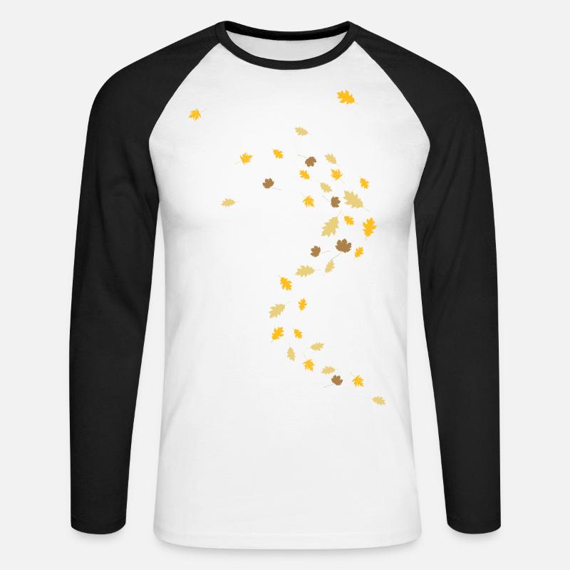 Herbst - Unisex Baseballshirt langarm - Weiß/Schwarz