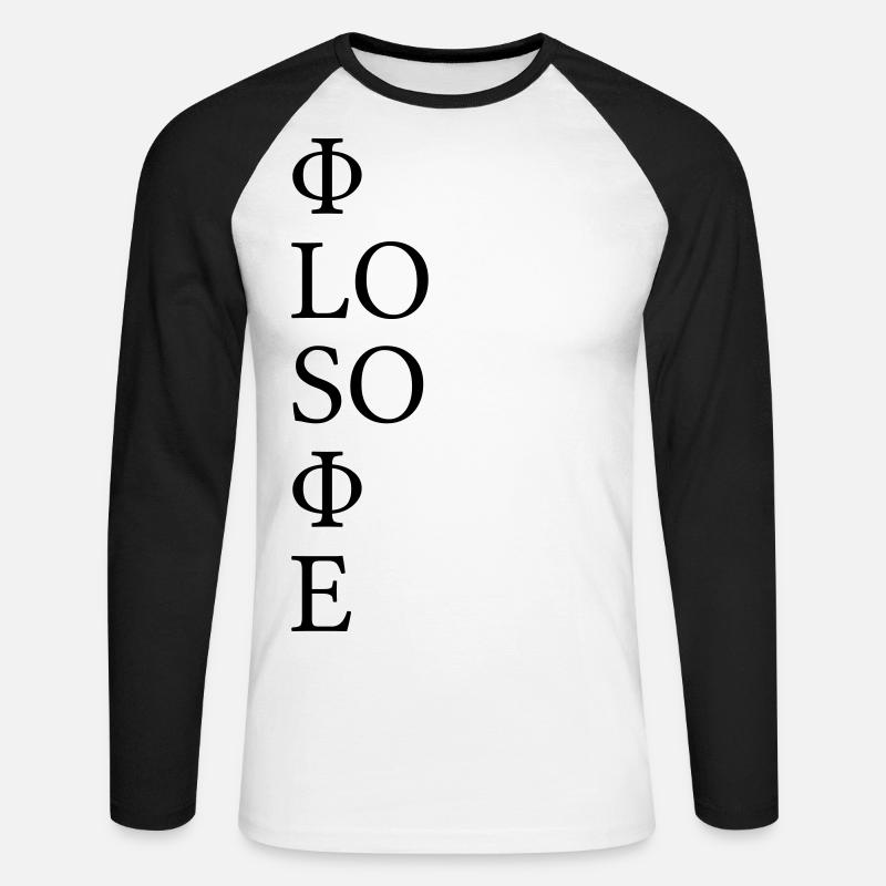 Philosophie - Unisex Baseballshirt langarm - Weiß/Schwarz