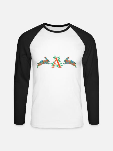 lapins e 4 a - T-shirt baseball manches longues Homme - blanc/noir