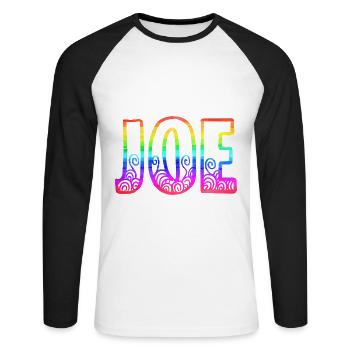 joe rs arc-en-ciel - T-shirt baseball manches longues Homme - blanc/noir - Devant - Nik (191cm)