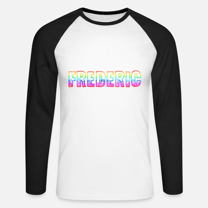 frederic rs regenbogen - Unisex Baseballshirt langarm - Weiß/Schwarz