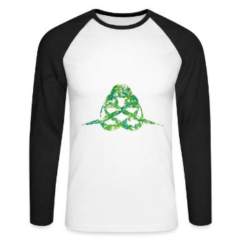 kalligraphie e 270 - Unisex Baseballshirt langarm - Weiß/Schwarz - Vorne - Nik (191cm)
