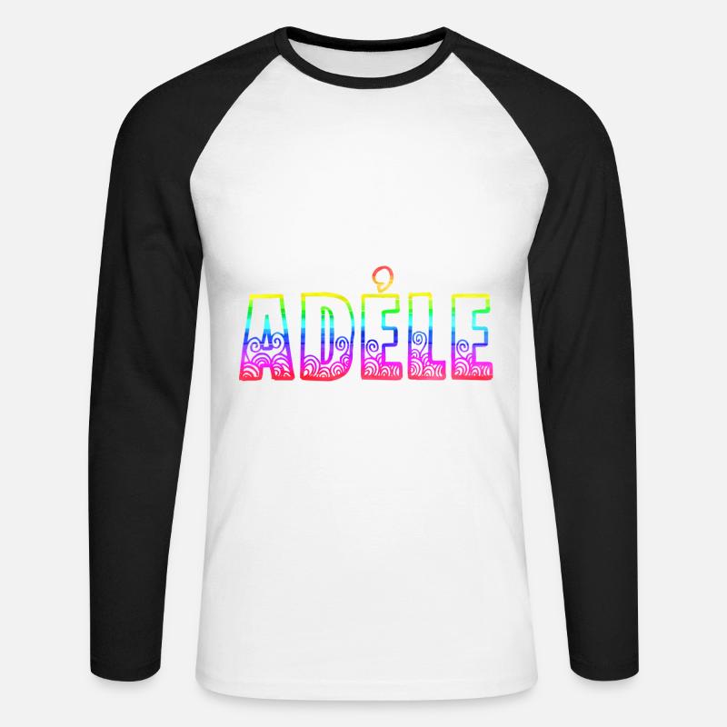adéle rs regenbogen - Unisex Baseballshirt langarm - Weiß/Schwarz