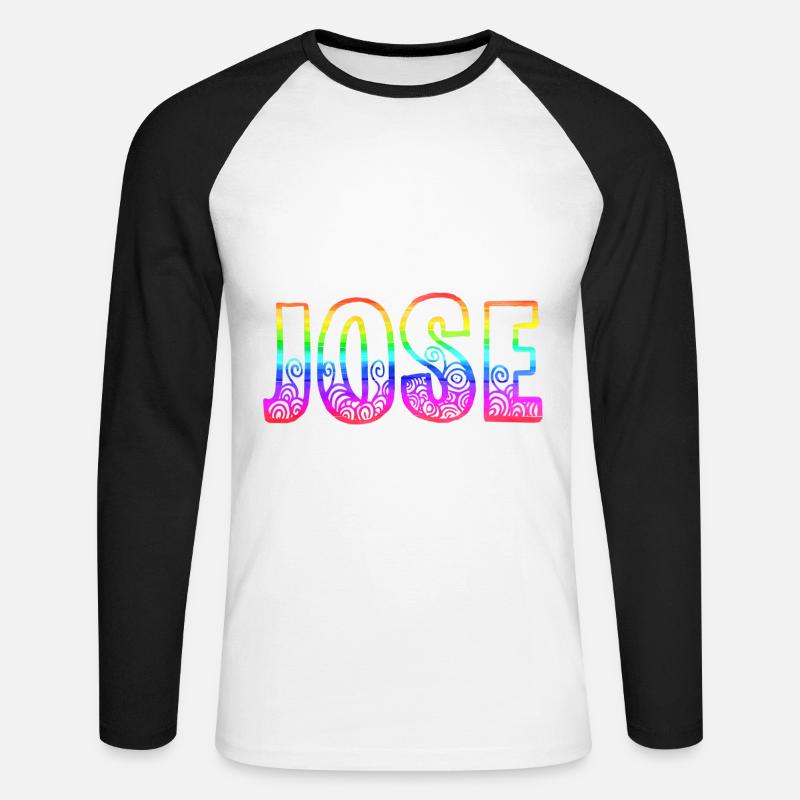 jose rs regenbogen - Unisex Baseballshirt langarm - Weiß/Schwarz