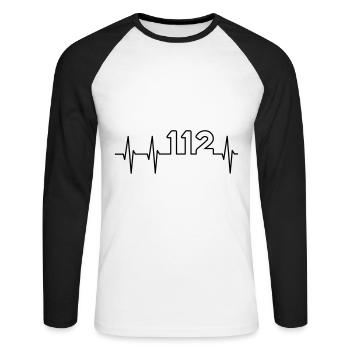 ECG and 112 - Unisex Long Sleeve Baseball T-Shirt - white/black - Front - Nik (191cm)