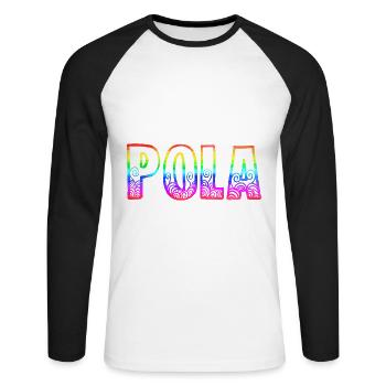 pola rs arc-en-ciel - T-shirt baseball manches longues Homme - blanc/noir - Devant - Nik (191cm)