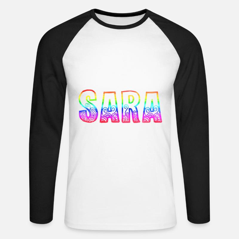 sara rs regenbogen - Unisex Baseballshirt langarm - Weiß/Schwarz