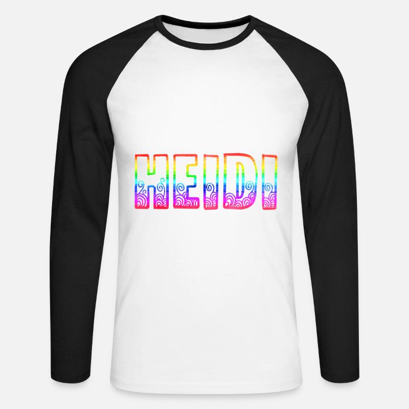 heidi rs regenbogen - Unisex Baseballshirt langarm - Weiß/Schwarz
