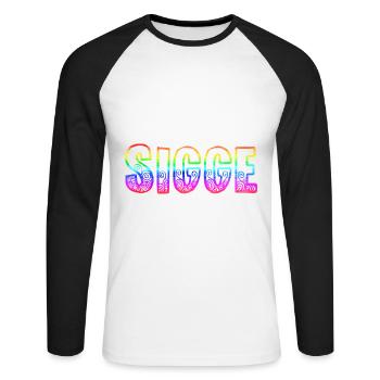 sigge rs arc-en-ciel - T-shirt baseball manches longues Homme - blanc/noir - Devant - Nik (191cm)