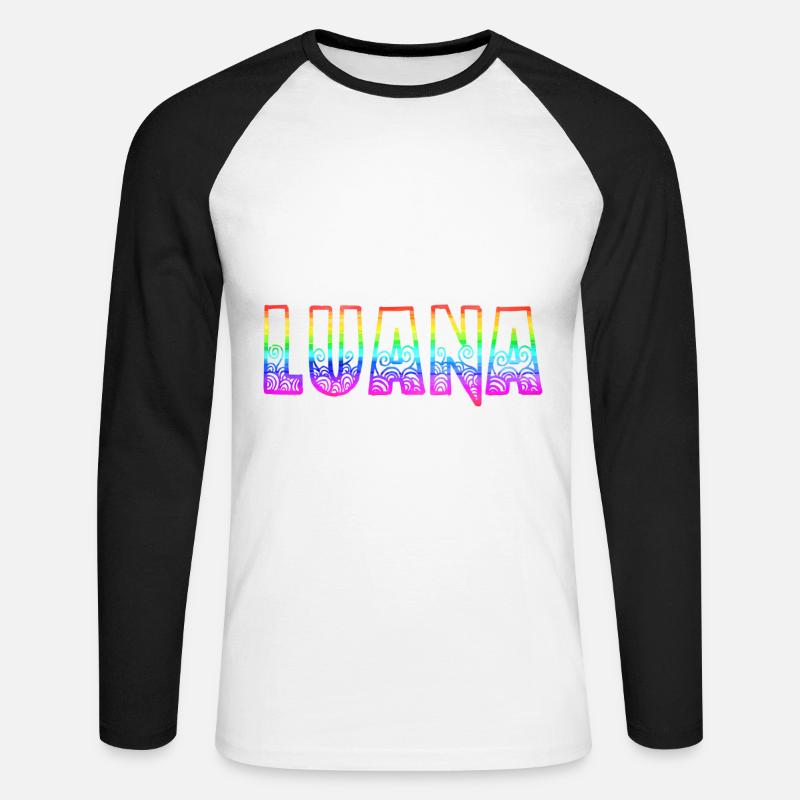 luana rs regenbogen - Unisex Baseballshirt langarm - Weiß/Schwarz