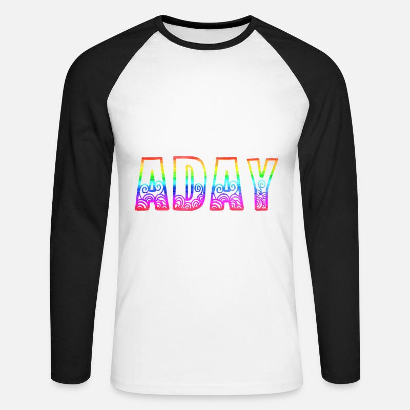 aday rs regenbogen - Unisex Baseballshirt langarm - Weiß/Schwarz