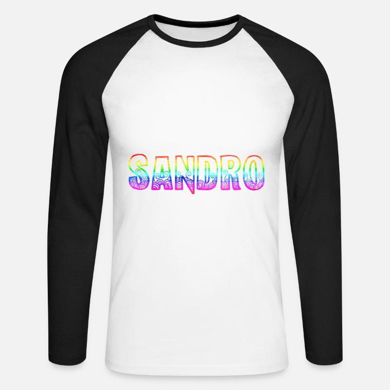 sandro rs regenbogen - Unisex Baseballshirt langarm - Weiß/Schwarz