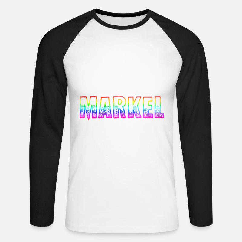 markel rs regenbogen - Unisex Baseballshirt langarm - Weiß/Schwarz