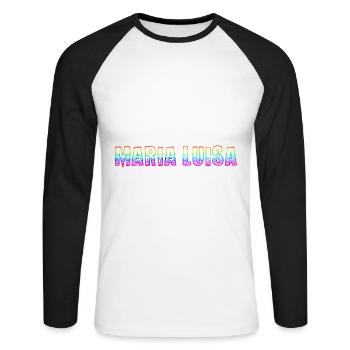 maria luisa rs regenbogen - Unisex Baseballshirt langarm - Weiß/Schwarz - Vorne - Nik (191cm)