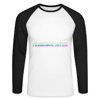 Francisco Javier RS Rainbow - Unisex Long Sleeve Baseball T-Shirt - white/black - Front - Nik (191cm)