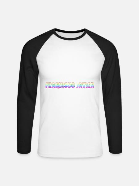 Francisco Javier RS Rainbow - Unisex Long Sleeve Baseball T-Shirt - white/black