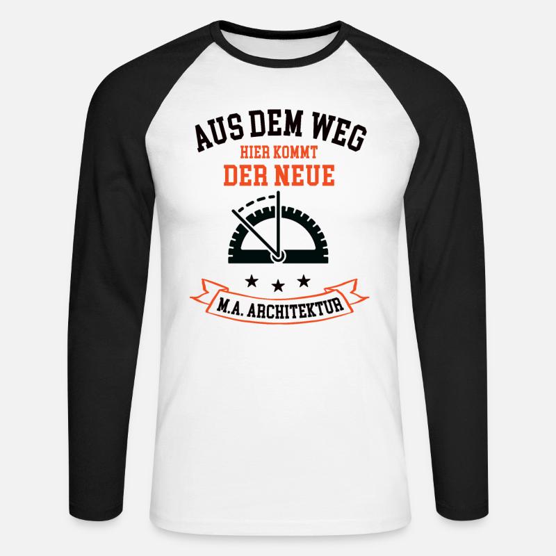 Architekturstudium Master Architecture Studium MA - Unisex Baseballshirt langarm - Weiß/Schwarz