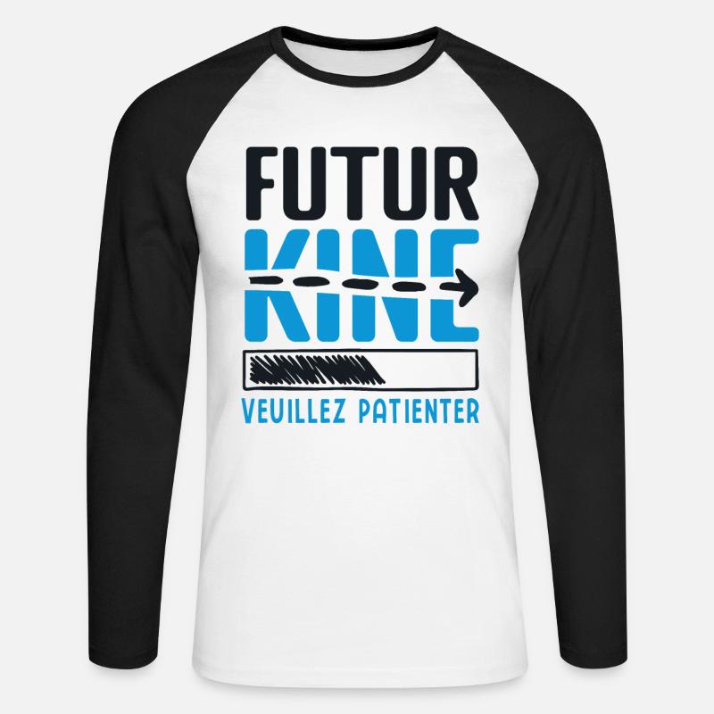 Future KINE- Geschenkidee PHYSIO - Unisex Baseballshirt langarm - Weiß/Schwarz