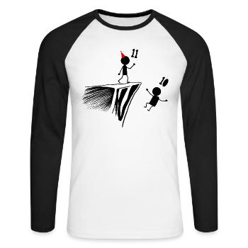 11th Birthday, 11 Year Old Gift, 11 Year Old, 11 Year Old Humor - Unisex Long Sleeve Baseball T-Shirt - white/black - Front - Nik (191cm)