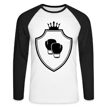 Gants de boxe Crest - T-shirt baseball manches longues Homme - blanc/noir - Devant - Nik (191cm)