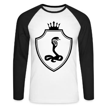 Snake Coat of arms cobra - Unisex Long Sleeve Baseball T-Shirt - white/black - Front - Nik (191cm)