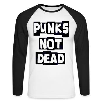 Punk Rock - Unisex Baseballshirt langarm - Weiß/Schwarz - Vorne - Nik (191cm)