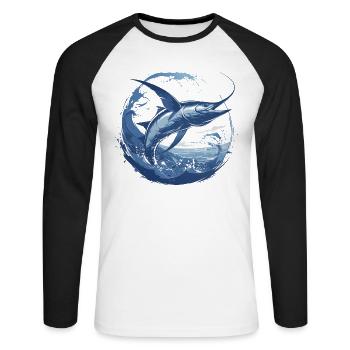 Nice Marlin costume for Marlin Animal Lovers - T-shirt baseball manches longues Homme - blanc/noir - Devant - Nik (191cm)