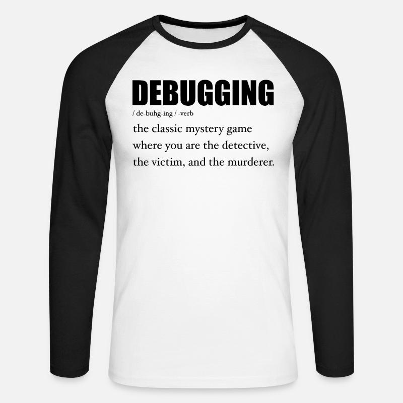 Programmierer Debugging Definition Lustig IT-Entwickler - Unisex Baseballshirt langarm - Weiß/Schwarz