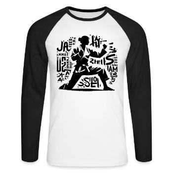 Süßes Karate Taekwondo Lustiges Karate Mädchen - Unisex Baseballshirt langarm - Weiß/Schwarz - Vorne - Nik (191cm)