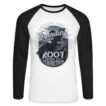 Legendary since 2007 - Unisex Long Sleeve Baseball T-Shirt - white/black - Front - Nik (191cm)