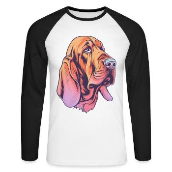 Bloodhound - Unisex Baseballshirt langarm - Weiß/Schwarz - Vorne - Nik (191cm)