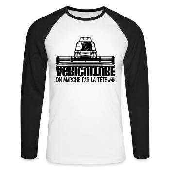 French farmers, farmer, agriculture. - Unisex Long Sleeve Baseball T-Shirt - white/black - Front - Nik (191cm)
