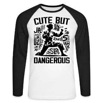 Süßes Karate Taekwondo Lustiges Karate Mädchen - Unisex Baseballshirt langarm - Weiß/Schwarz - Vorne - Nik (191cm)