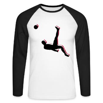 Soccer Overhead Kick Sports - Unisex Long Sleeve Baseball T-Shirt - white/black - Front - Nik (191cm)
