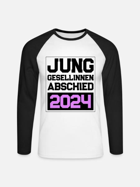 Junggesellinnenabschied Jga 2024 - Unisex Baseballshirt langarm - Weiß/Schwarz