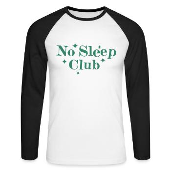 No Sleep Club - Unisex Long Sleeve Baseball T-Shirt - white/black - Front - Nik (191cm)